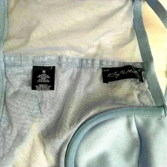 Say What Pastel Blue Corset Crop Top Medium - Picture 5 of 5